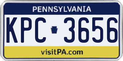 PA license plate KPC3656