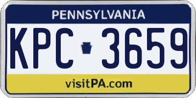 PA license plate KPC3659