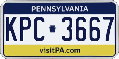 PA license plate KPC3667