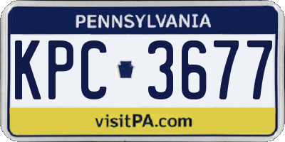 PA license plate KPC3677