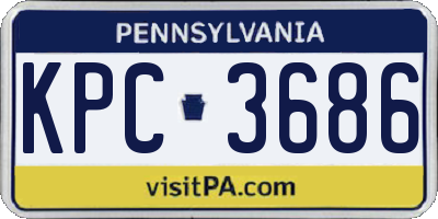 PA license plate KPC3686