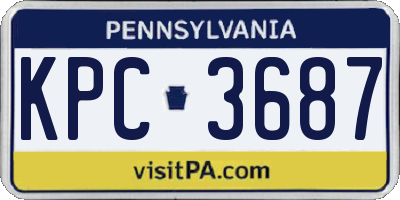 PA license plate KPC3687