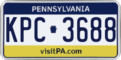 PA license plate KPC3688