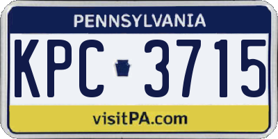 PA license plate KPC3715