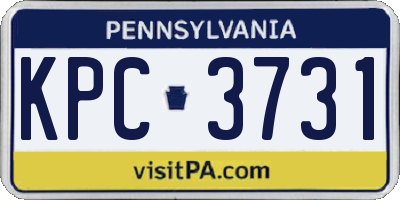 PA license plate KPC3731