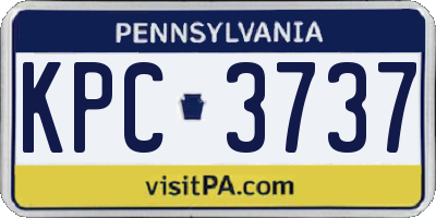 PA license plate KPC3737