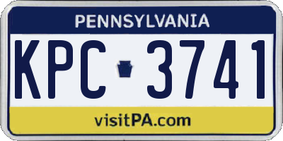 PA license plate KPC3741