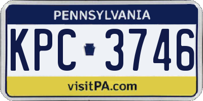 PA license plate KPC3746