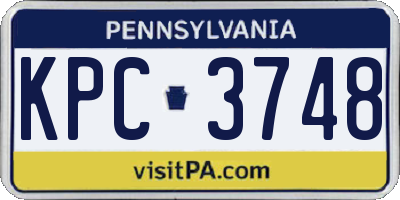 PA license plate KPC3748