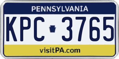 PA license plate KPC3765