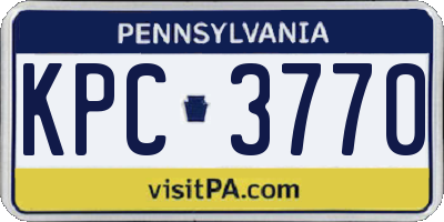 PA license plate KPC3770