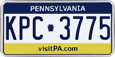 PA license plate KPC3775