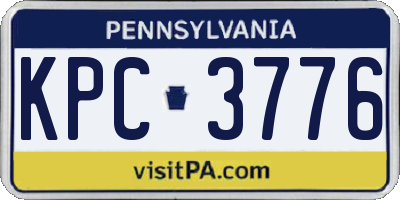PA license plate KPC3776