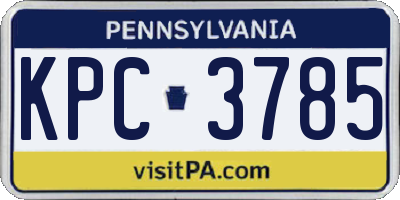 PA license plate KPC3785