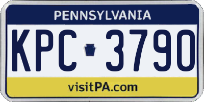 PA license plate KPC3790