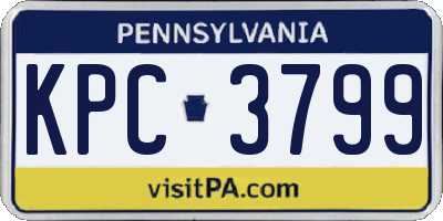 PA license plate KPC3799