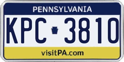 PA license plate KPC3810
