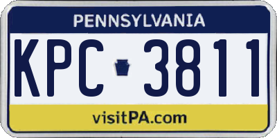 PA license plate KPC3811