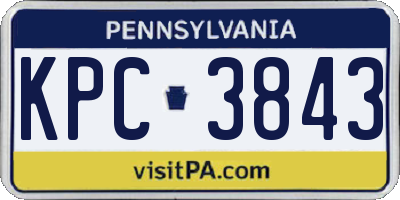 PA license plate KPC3843