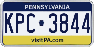 PA license plate KPC3844