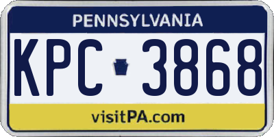 PA license plate KPC3868