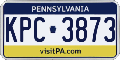 PA license plate KPC3873