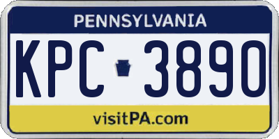 PA license plate KPC3890