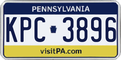 PA license plate KPC3896