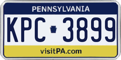PA license plate KPC3899