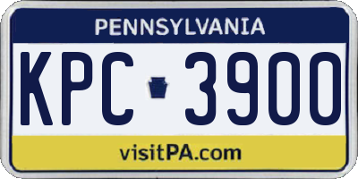 PA license plate KPC3900