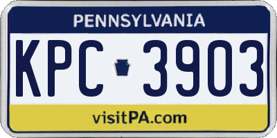 PA license plate KPC3903
