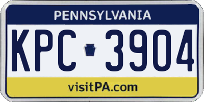PA license plate KPC3904