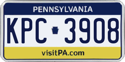 PA license plate KPC3908