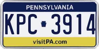 PA license plate KPC3914