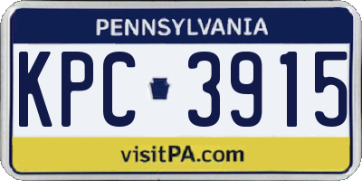 PA license plate KPC3915
