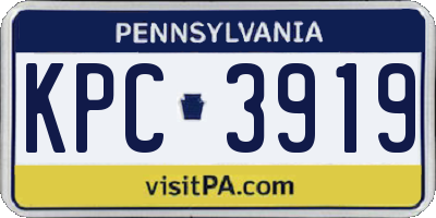 PA license plate KPC3919