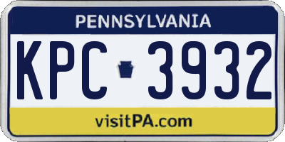 PA license plate KPC3932