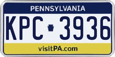 PA license plate KPC3936