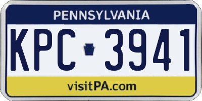 PA license plate KPC3941