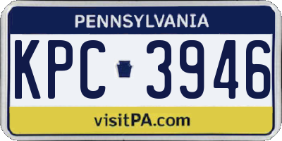 PA license plate KPC3946
