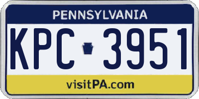 PA license plate KPC3951