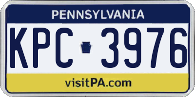 PA license plate KPC3976