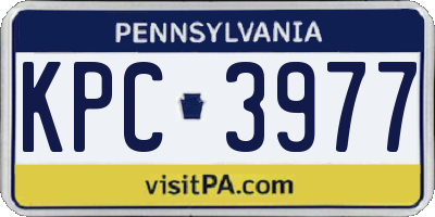 PA license plate KPC3977