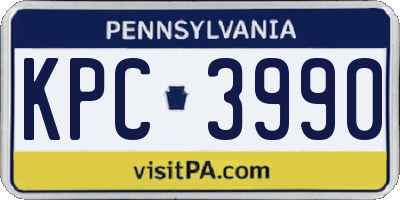 PA license plate KPC3990