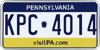 PA license plate KPC4014