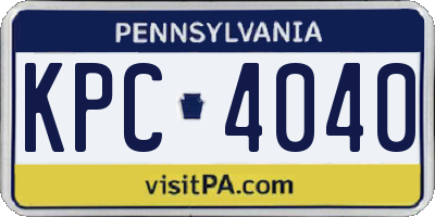 PA license plate KPC4040