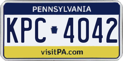 PA license plate KPC4042