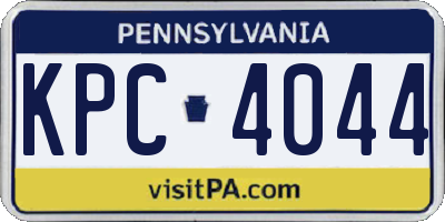 PA license plate KPC4044