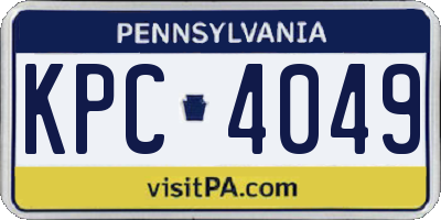 PA license plate KPC4049