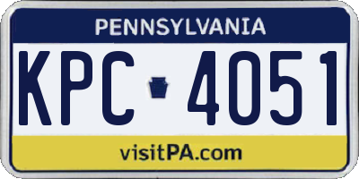 PA license plate KPC4051